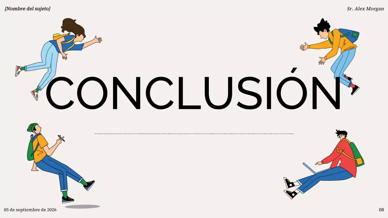 colorida y moderna presentación general del proyecto