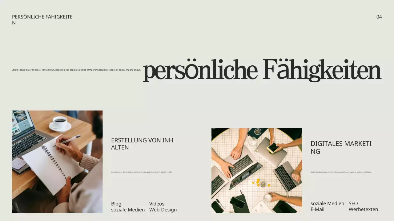 Beige Schwarz Minimalistische Kreative Portfolio Präsentation