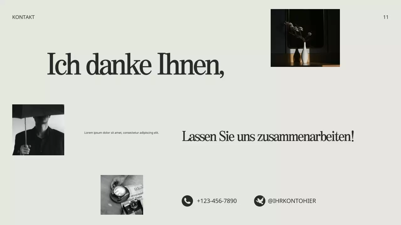 Beige Schwarz Minimalistische Kreative Portfolio Präsentation
