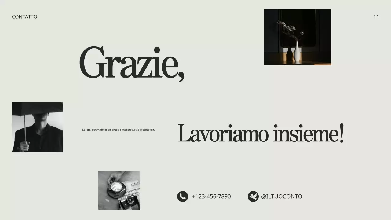 Beige Nero Presentazione di portafoglio creativo minimalista