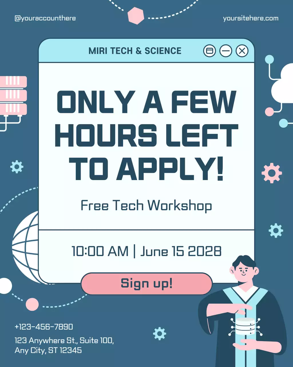 Blue Modern Tech Event Announcement Instagram Post