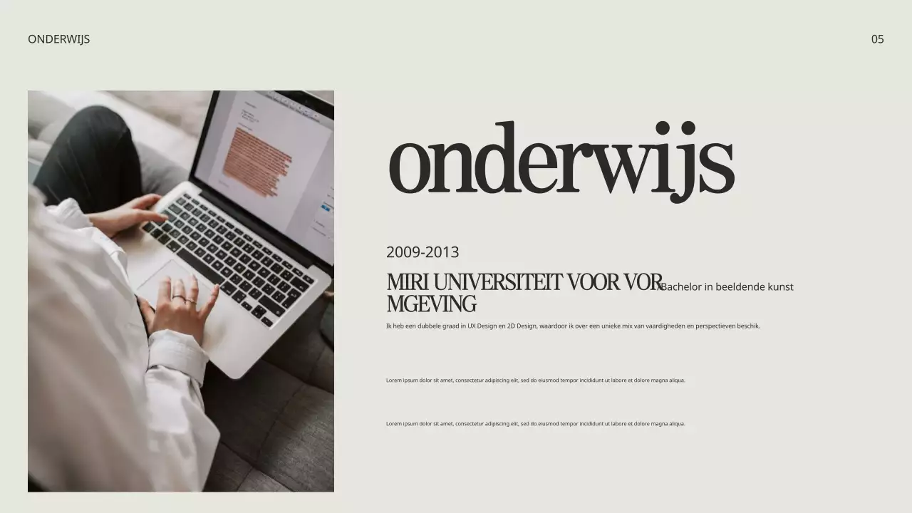 Beige Zwart Minimalistisch Creatief Portfolio Presentatie