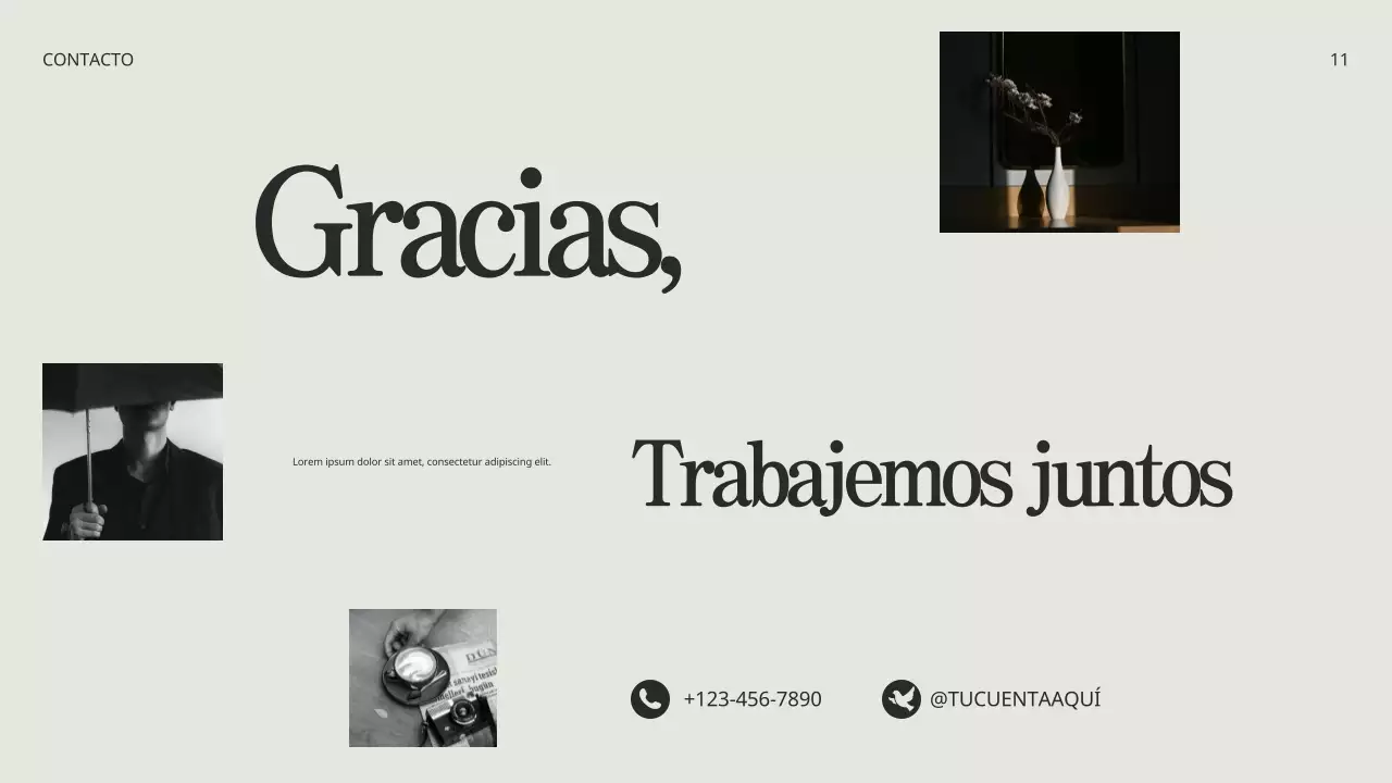 Beige Negro Minimalista Cartera Creativa Presentación