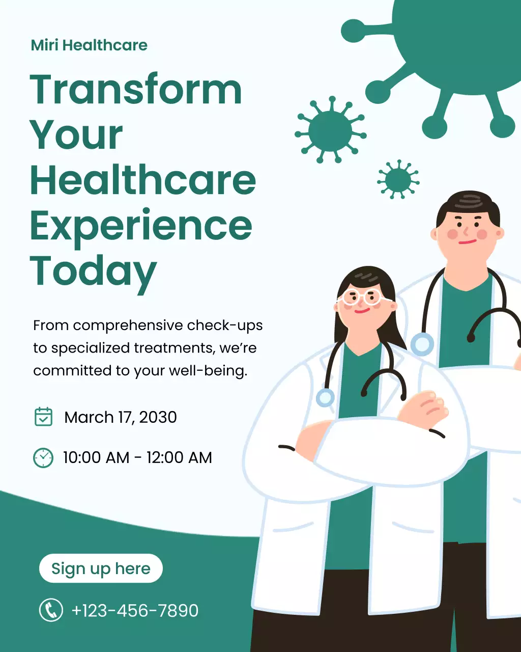 Teal Modern Healthcare Service Announcement Instagram Post