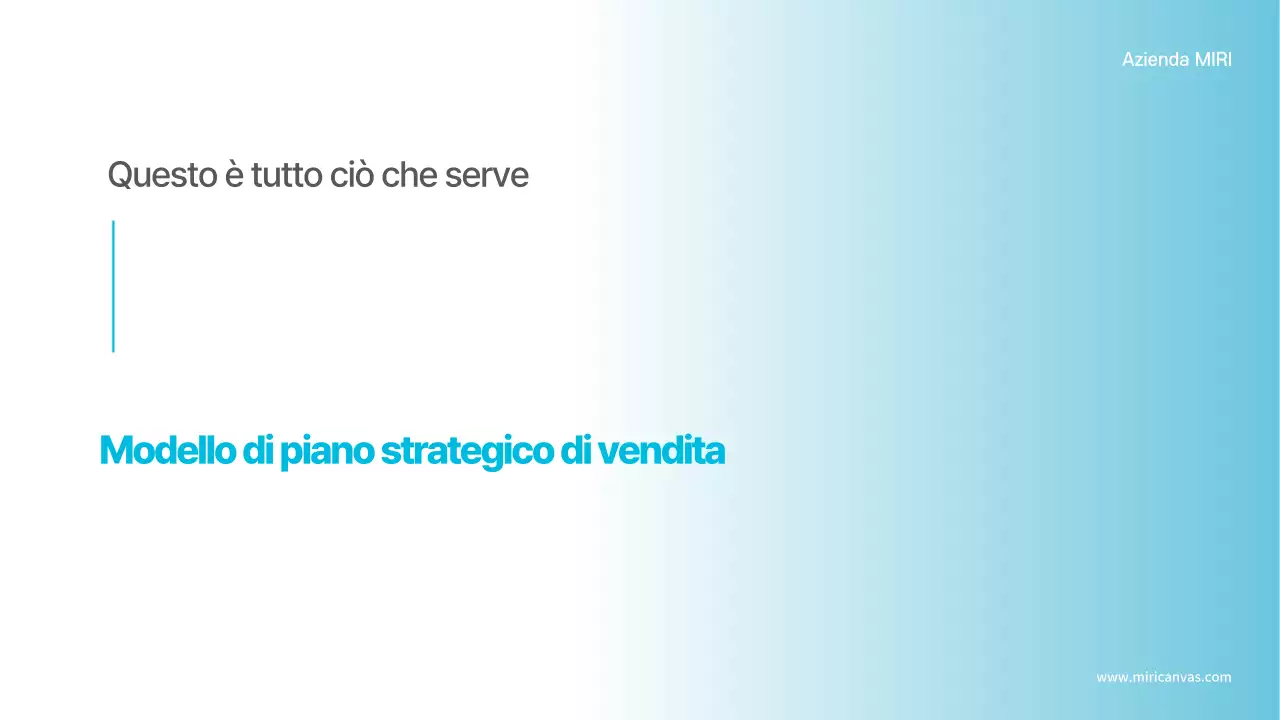 Brief di pianificazione moderno di colore azzurro