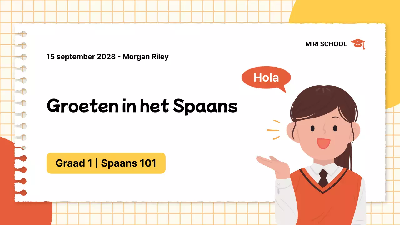 Een eenvoudige gele en rode lesgids voor taallessen