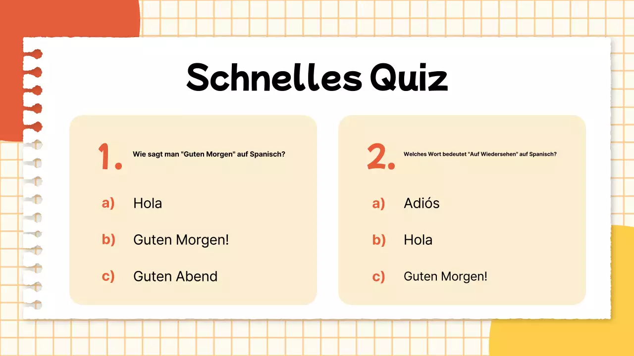 Ein einfacher Leitfaden für den Sprachunterricht in Gelb und Rot