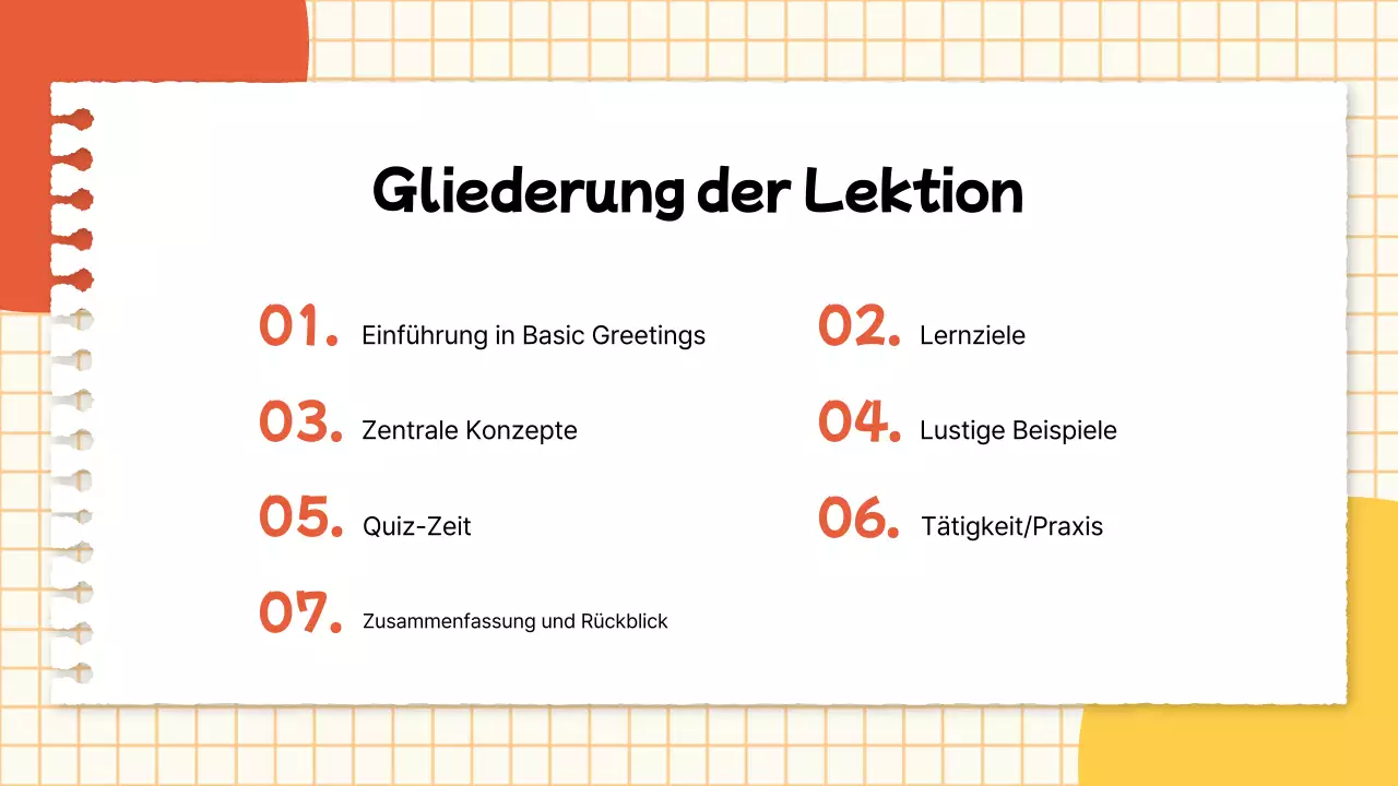 Ein einfacher Leitfaden für den Sprachunterricht in Gelb und Rot