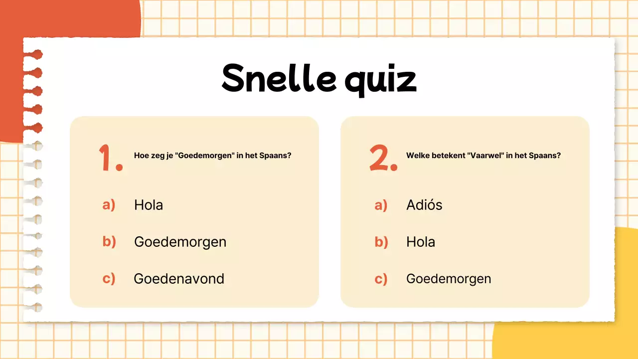 Een eenvoudige gele en rode lesgids voor taallessen