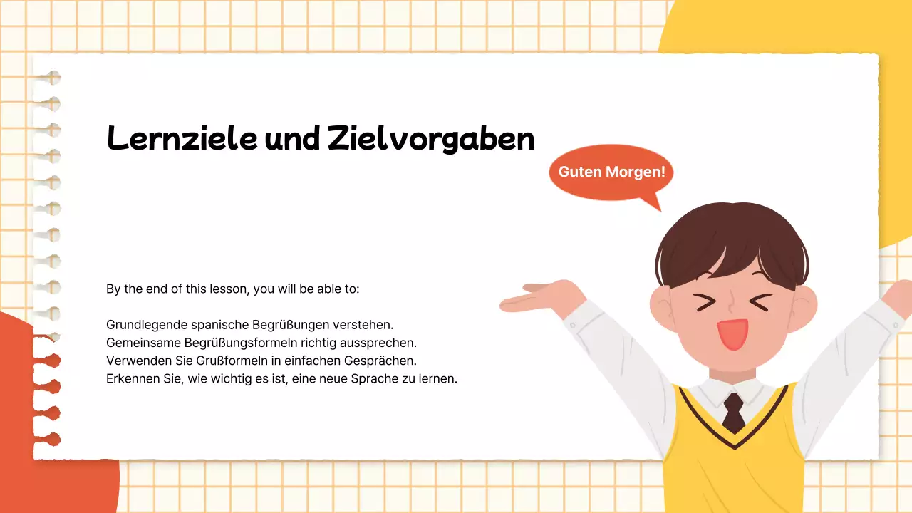 Ein einfacher Leitfaden für den Sprachunterricht in Gelb und Rot