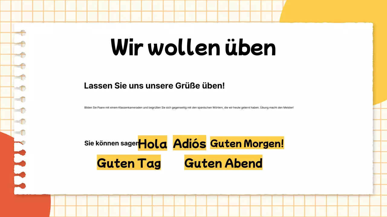 Ein einfacher Leitfaden für den Sprachunterricht in Gelb und Rot
