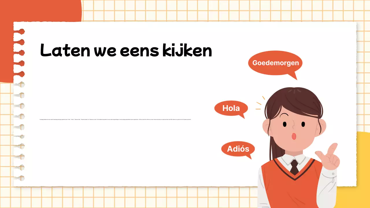 Een eenvoudige gele en rode lesgids voor taallessen