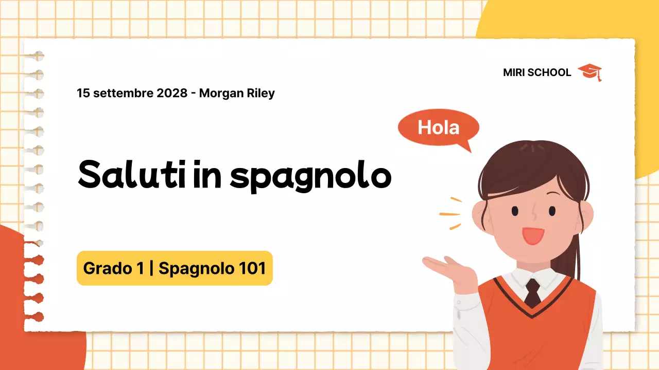 Una semplice lezione di lingua gialla e rossa Guida in classe