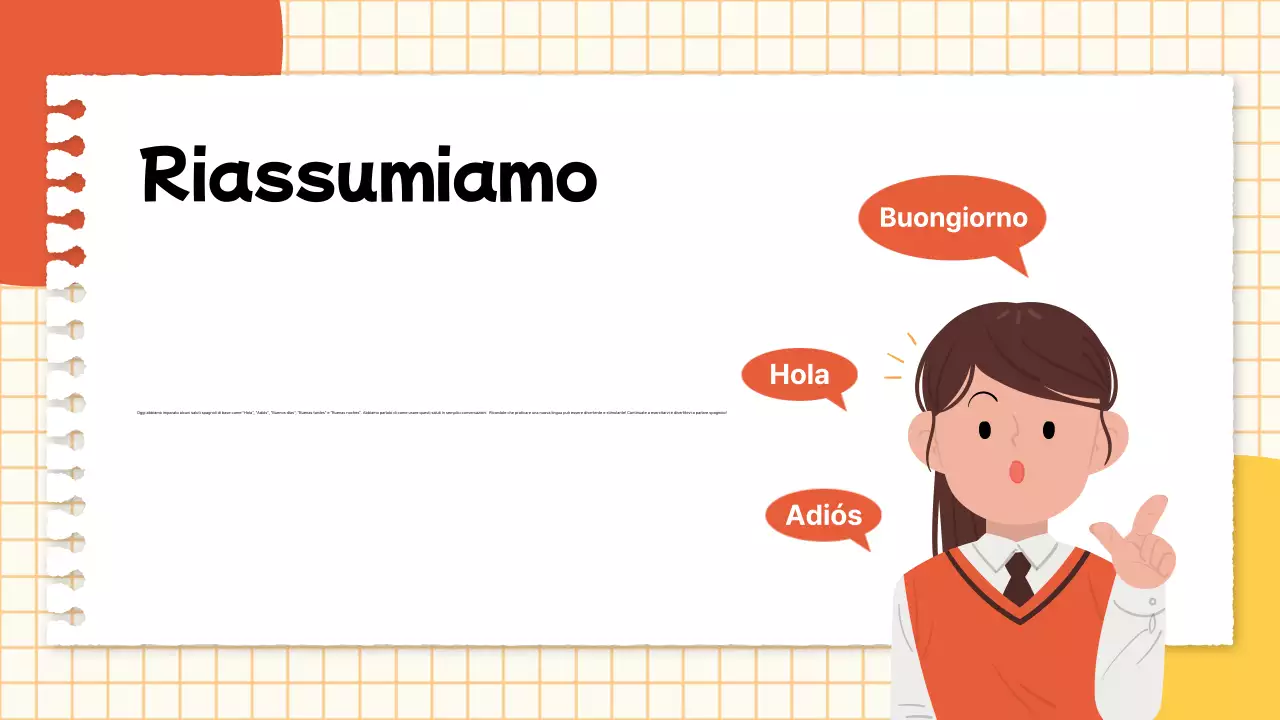 Una semplice lezione di lingua gialla e rossa Guida in classe