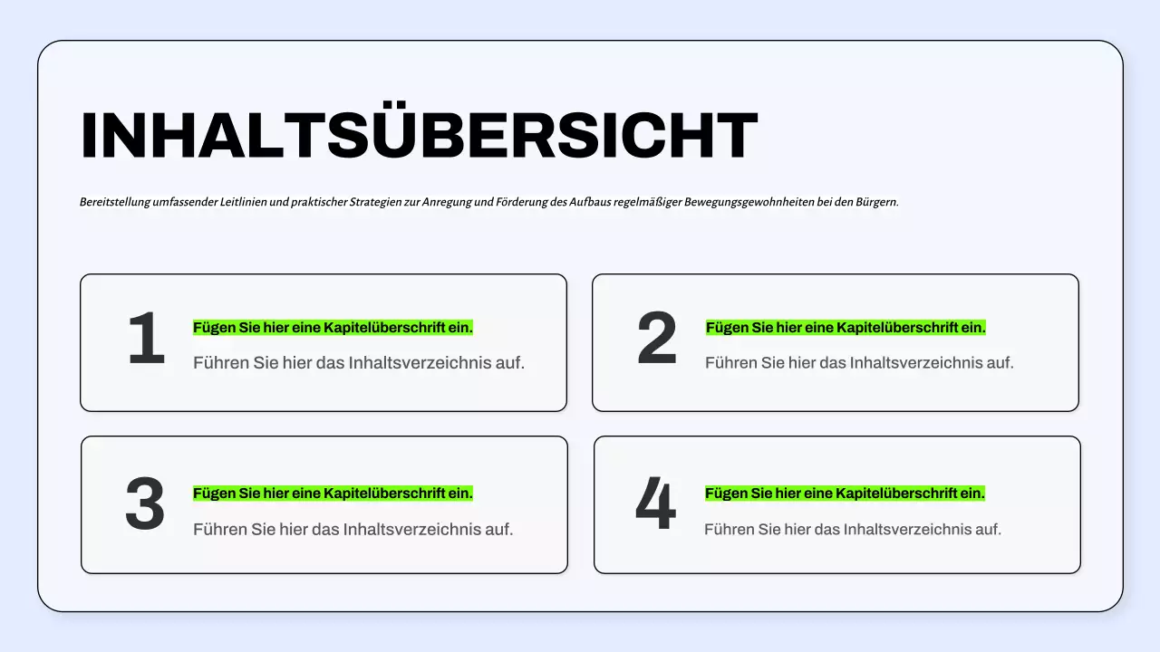 Leitfaden für ein blaues Minimalprogramm für körperliche Aktivität