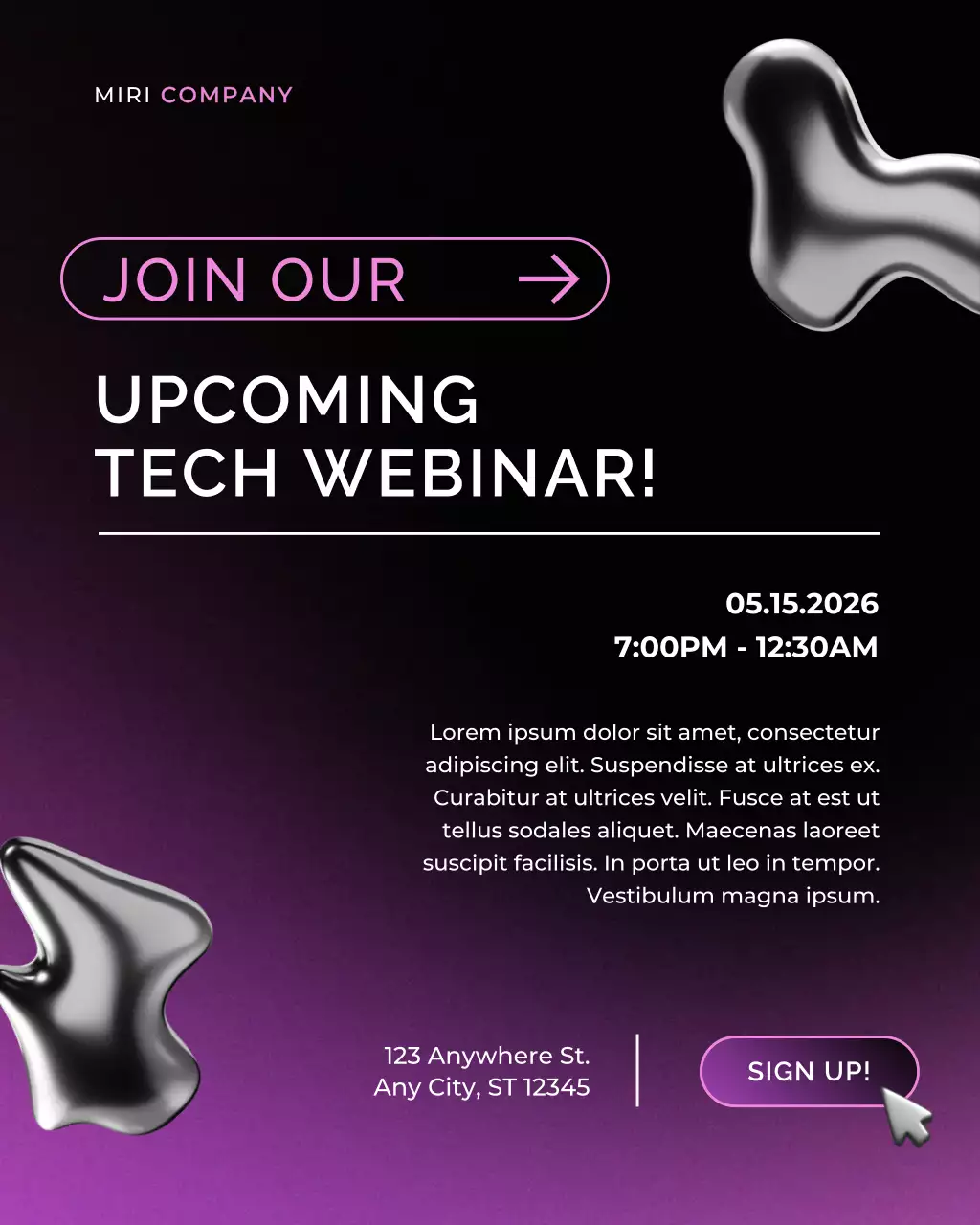 Purple Modern Tech Invitation Instagram Post