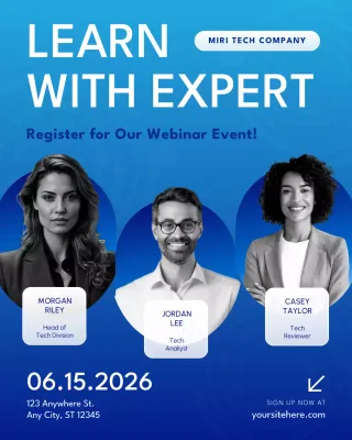 Blue and White Tech Webinar Event Instagram Post