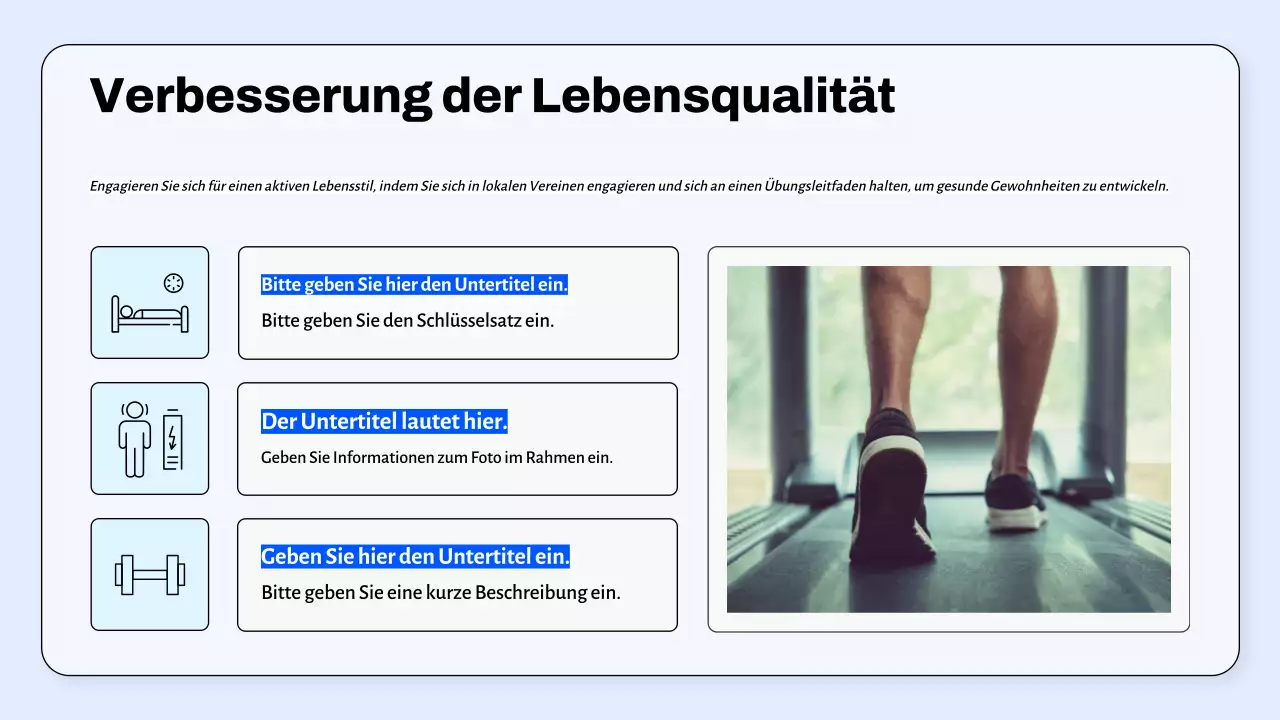 Leitfaden für ein blaues Minimalprogramm für körperliche Aktivität