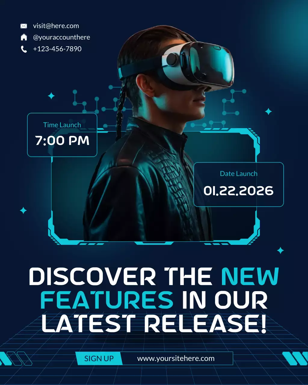 Blue Modern Technology and Science VR Event Instagram Post