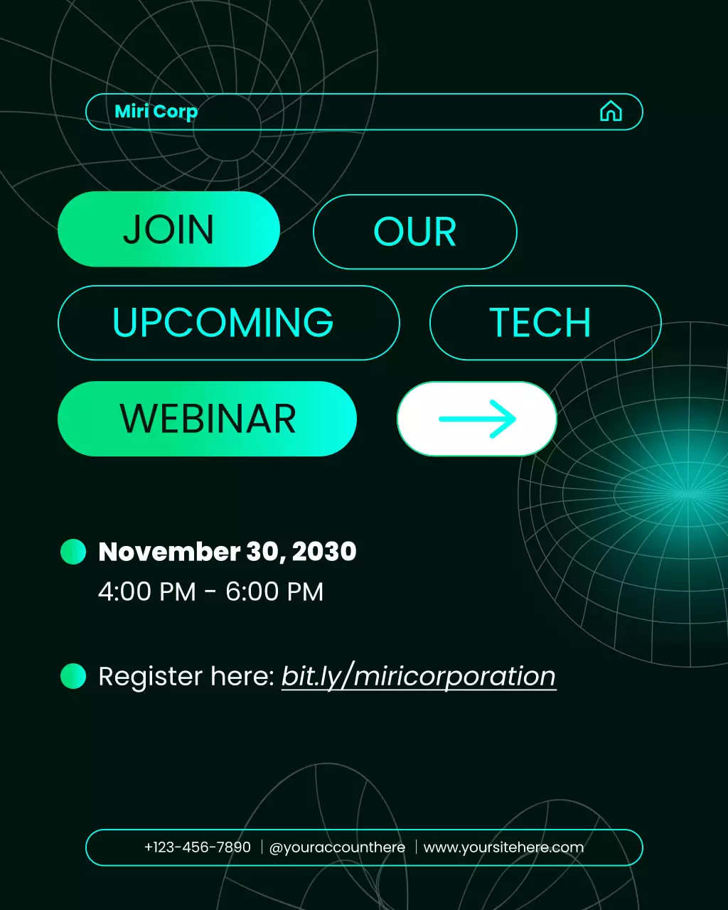 Teal Modern Tech and Science Webinar Announcement Instagram Post
