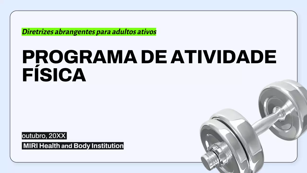 Orientação do programa de atividade física mínima azul