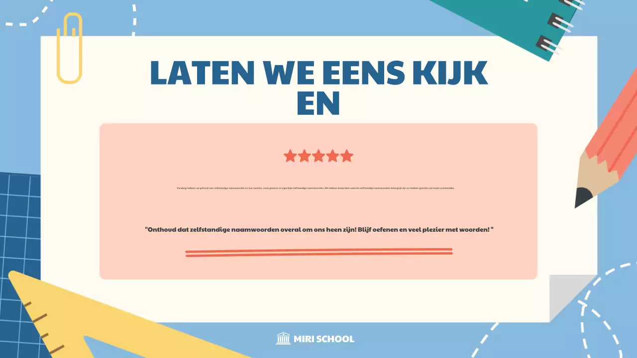 blauwe eenvoudige onderwijsgids