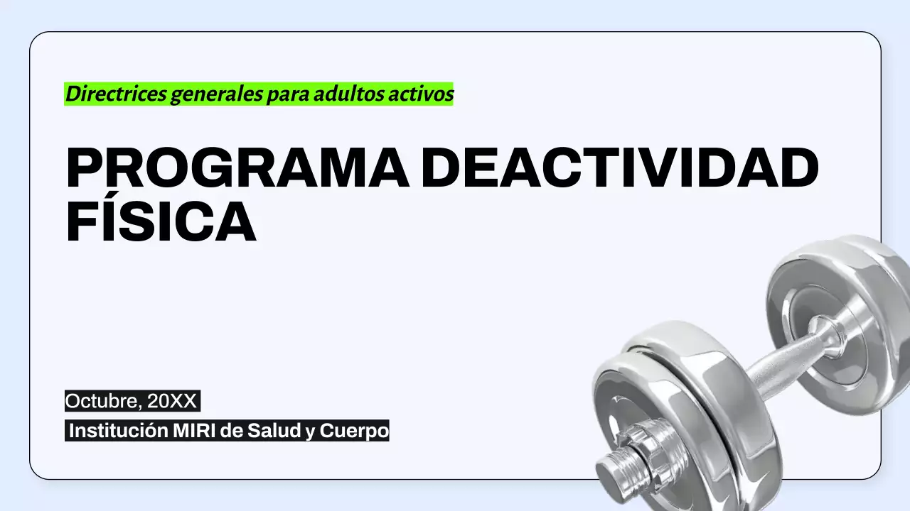 Directriz del programa azul de actividad física mínima