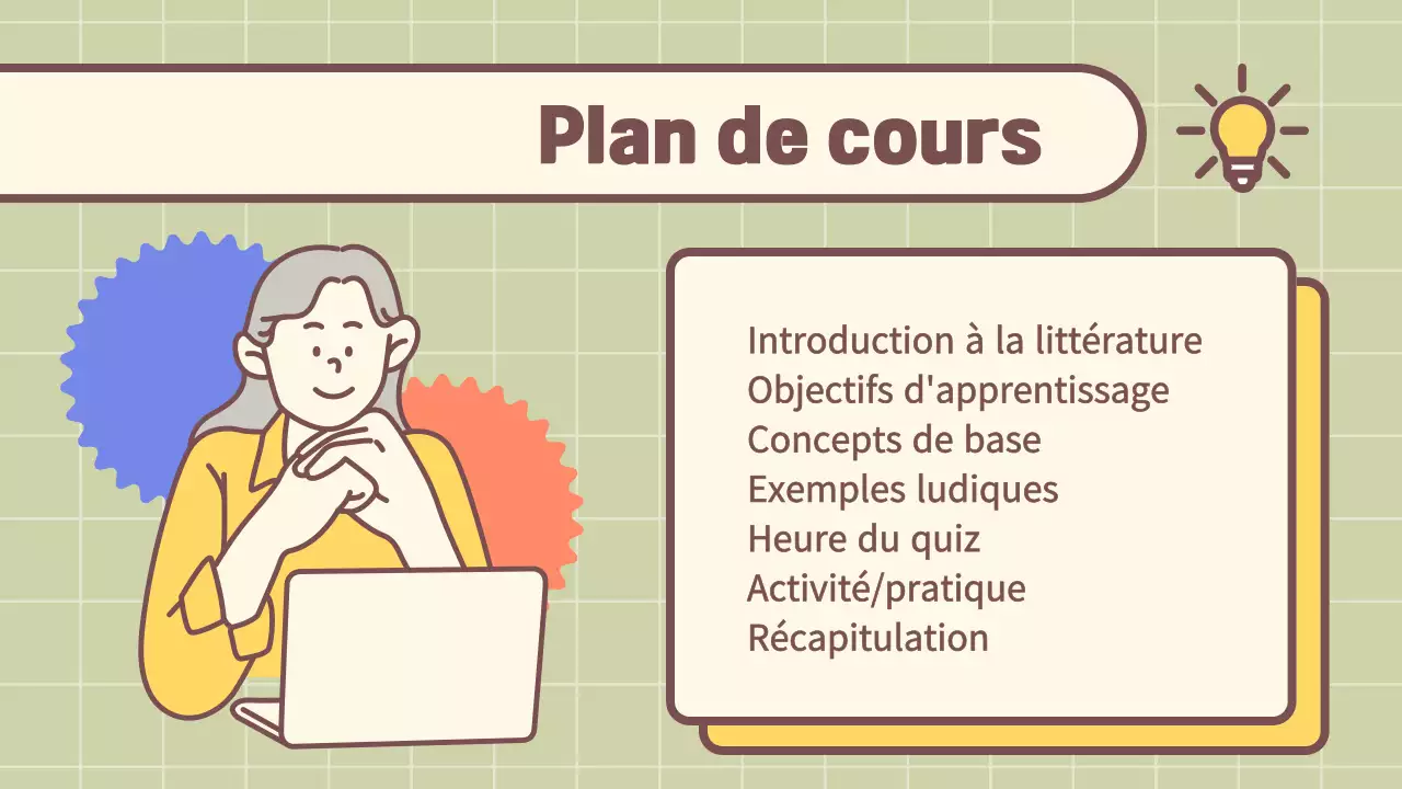 beige simple Cours d'introduction à la littérature