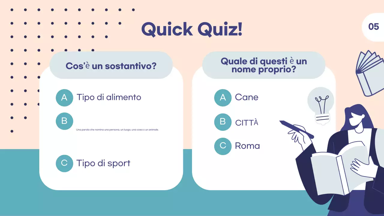 Modello educativo personalizzabile per insegnanti e tutor scolastici, adatto per le lezioni di inglese