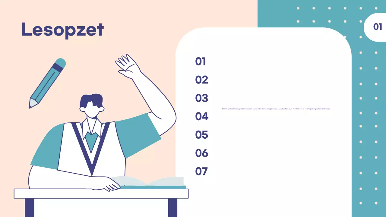 Aanpasbare onderwijssjabloon voor docenten en studiebegeleiders Geschikt voor Engelse les