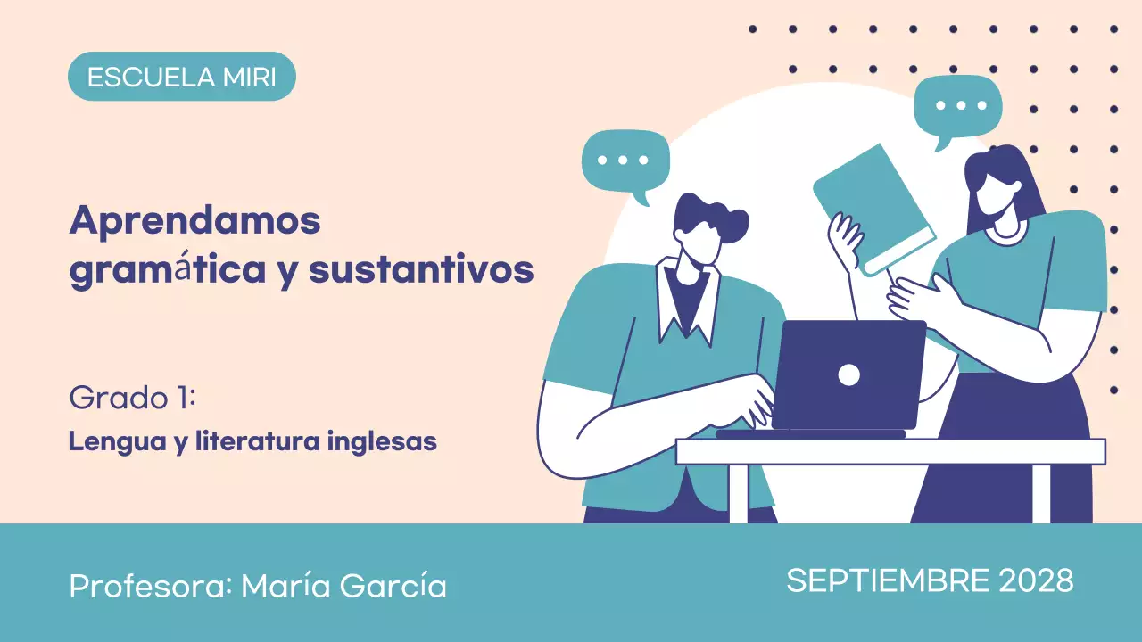 Plantilla educativa personalizable para profesores de escuela y tutores adecuada para la clase de inglés