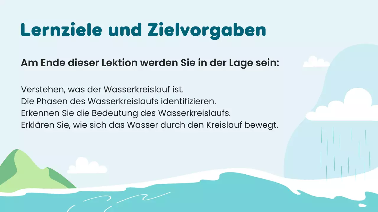Blue Minimal Science Lektion über den Wasserkreislauf