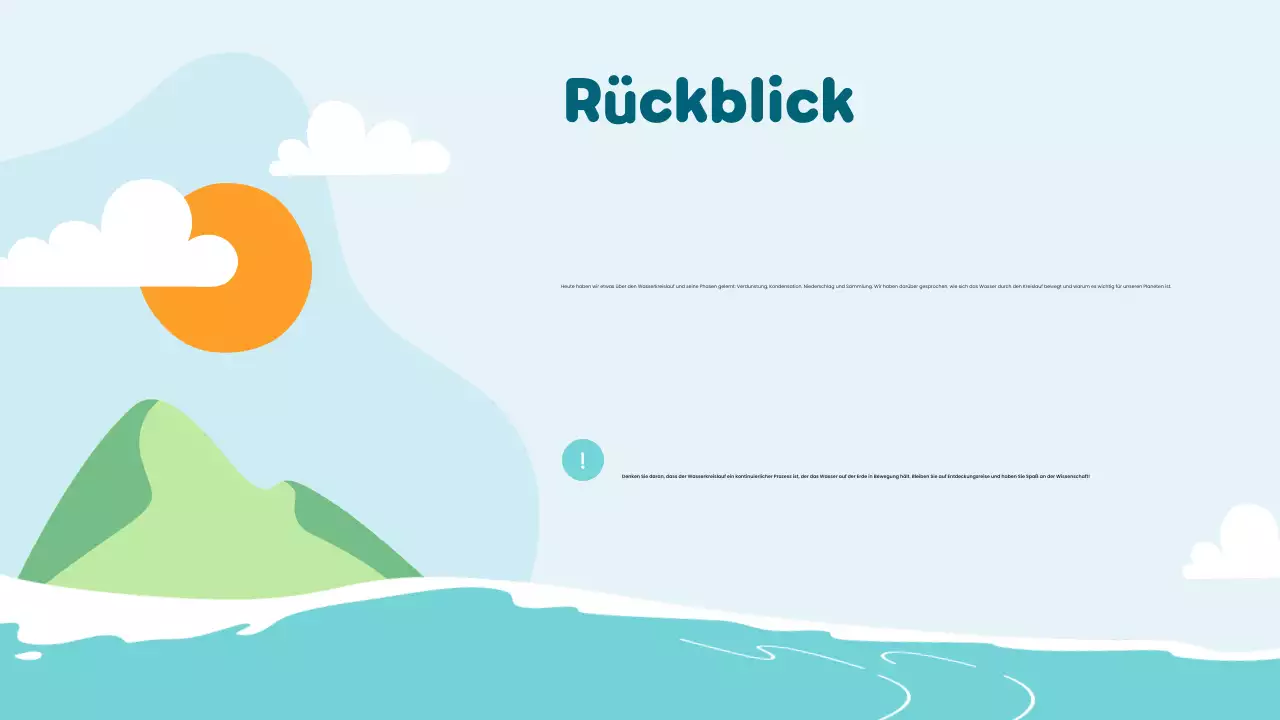 Blue Minimal Science Lektion über den Wasserkreislauf