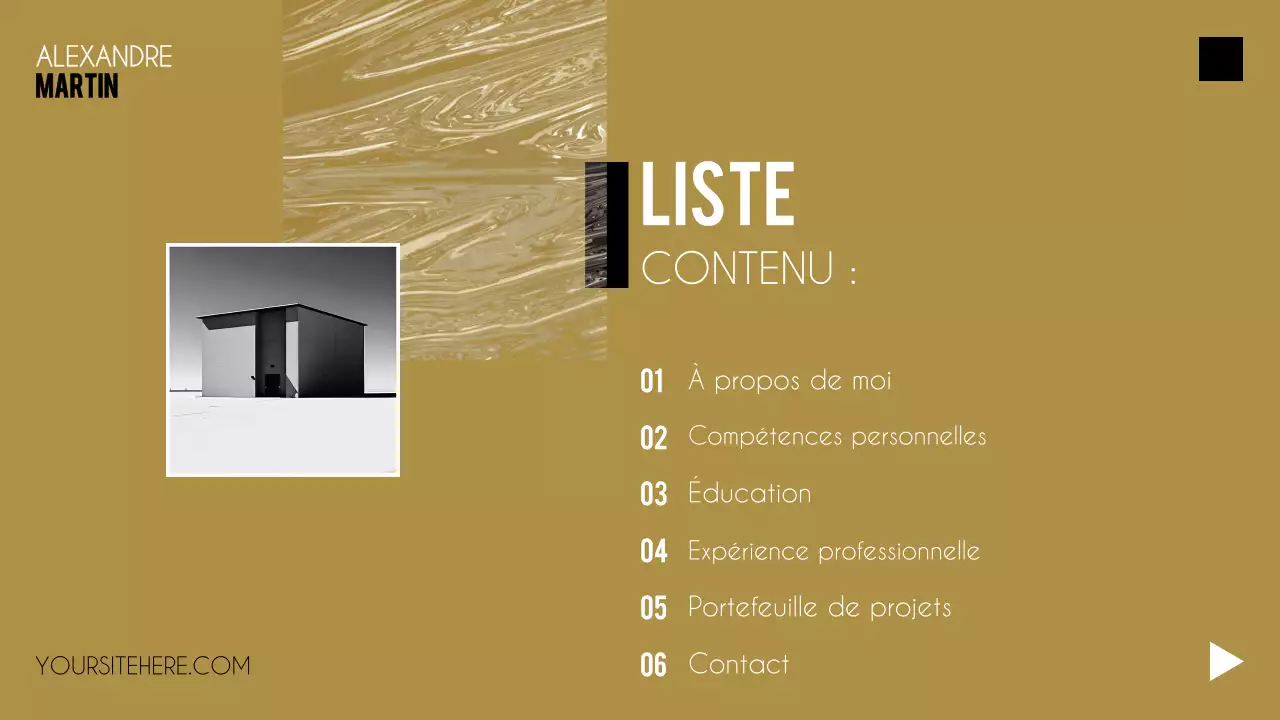 portfolio créatif noir présentation du curriculum vitae