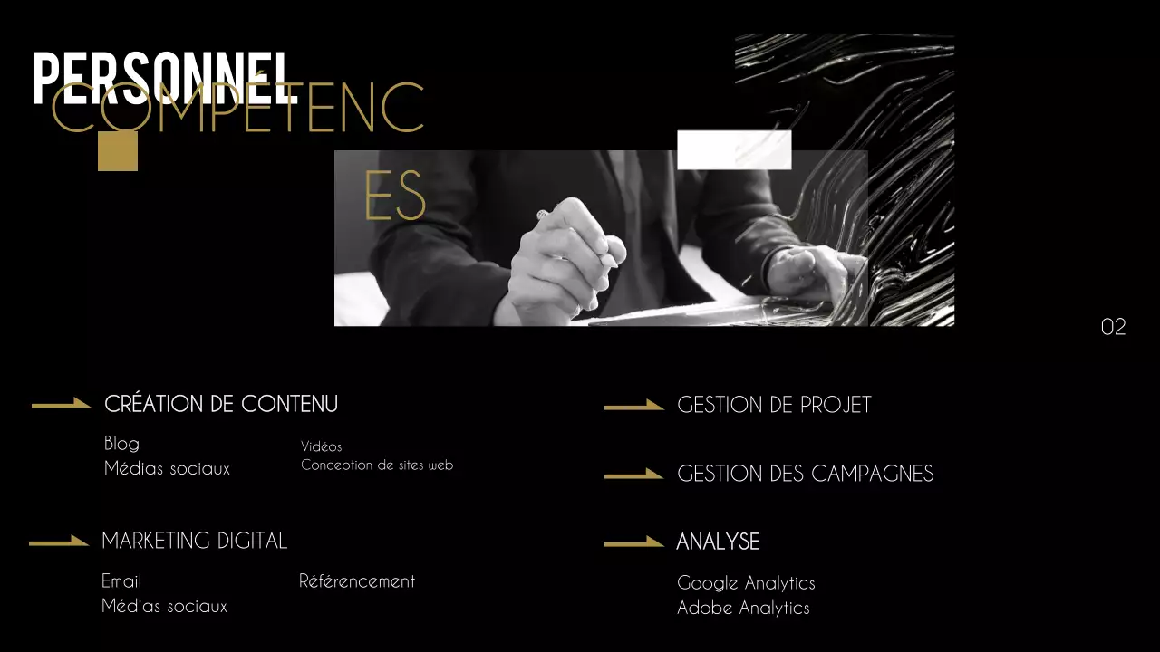portfolio créatif noir présentation du curriculum vitae