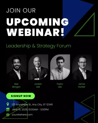 Black Modern Webinar Announcement Instagram Post