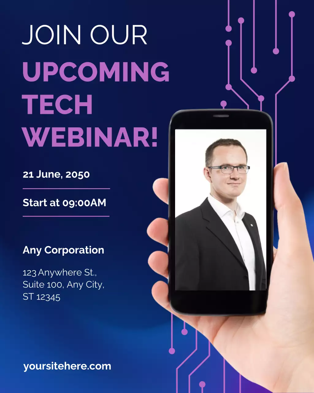 Blue Modern Tech Webinar Announcement Instagram Post