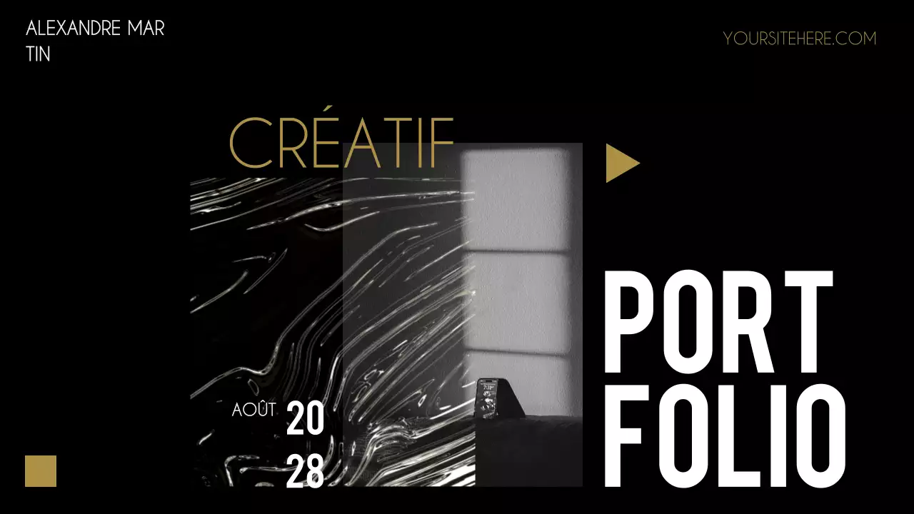 portfolio créatif noir présentation du curriculum vitae