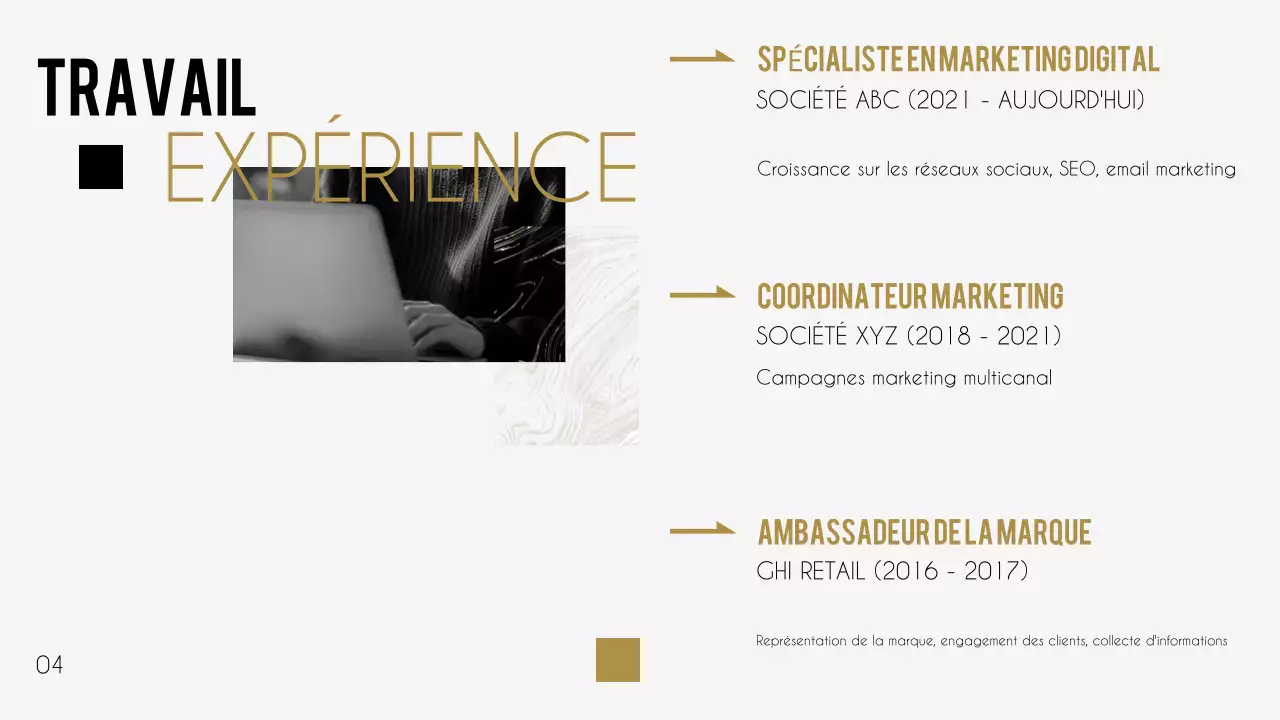 portfolio créatif noir présentation du curriculum vitae