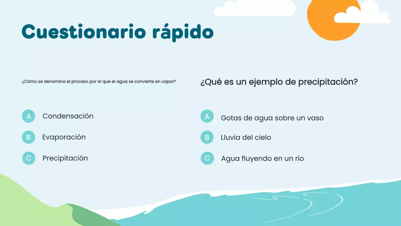 Lección del ciclo del agua de Blue Minimal Science