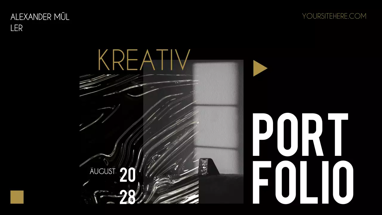 Schwarzes Kreativportfolio Lebenslauf Präsentation