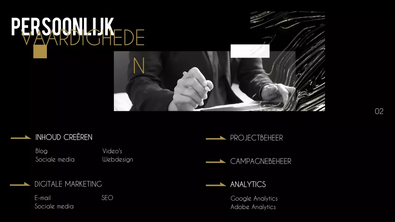 zwart creatief portfolio cv presentatie