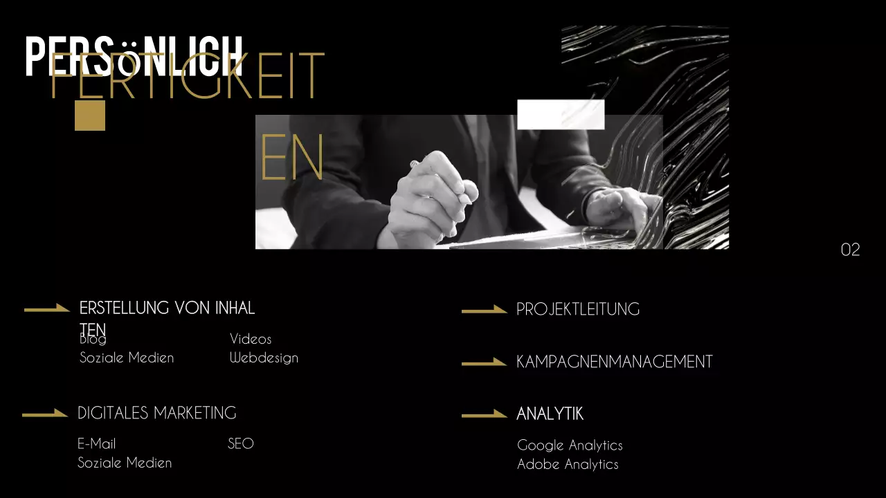 Schwarzes Kreativportfolio Lebenslauf Präsentation