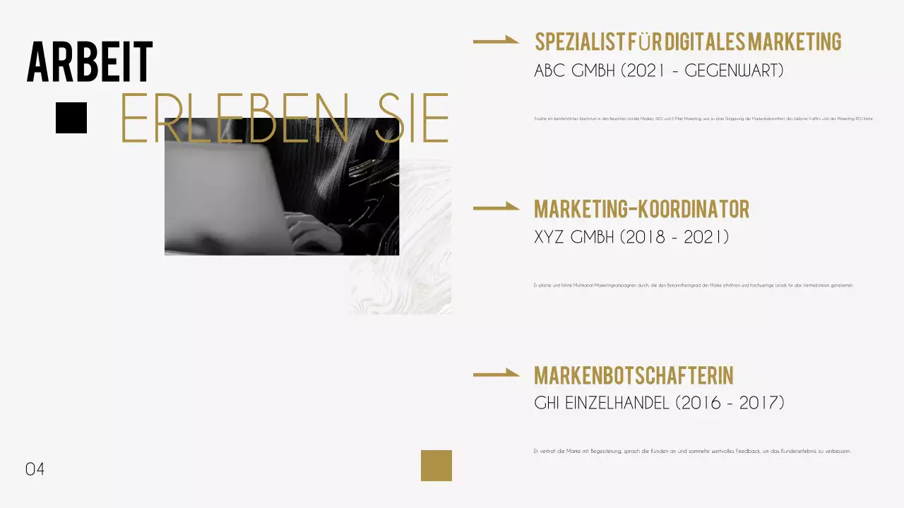 Schwarzes Kreativportfolio Lebenslauf Präsentation