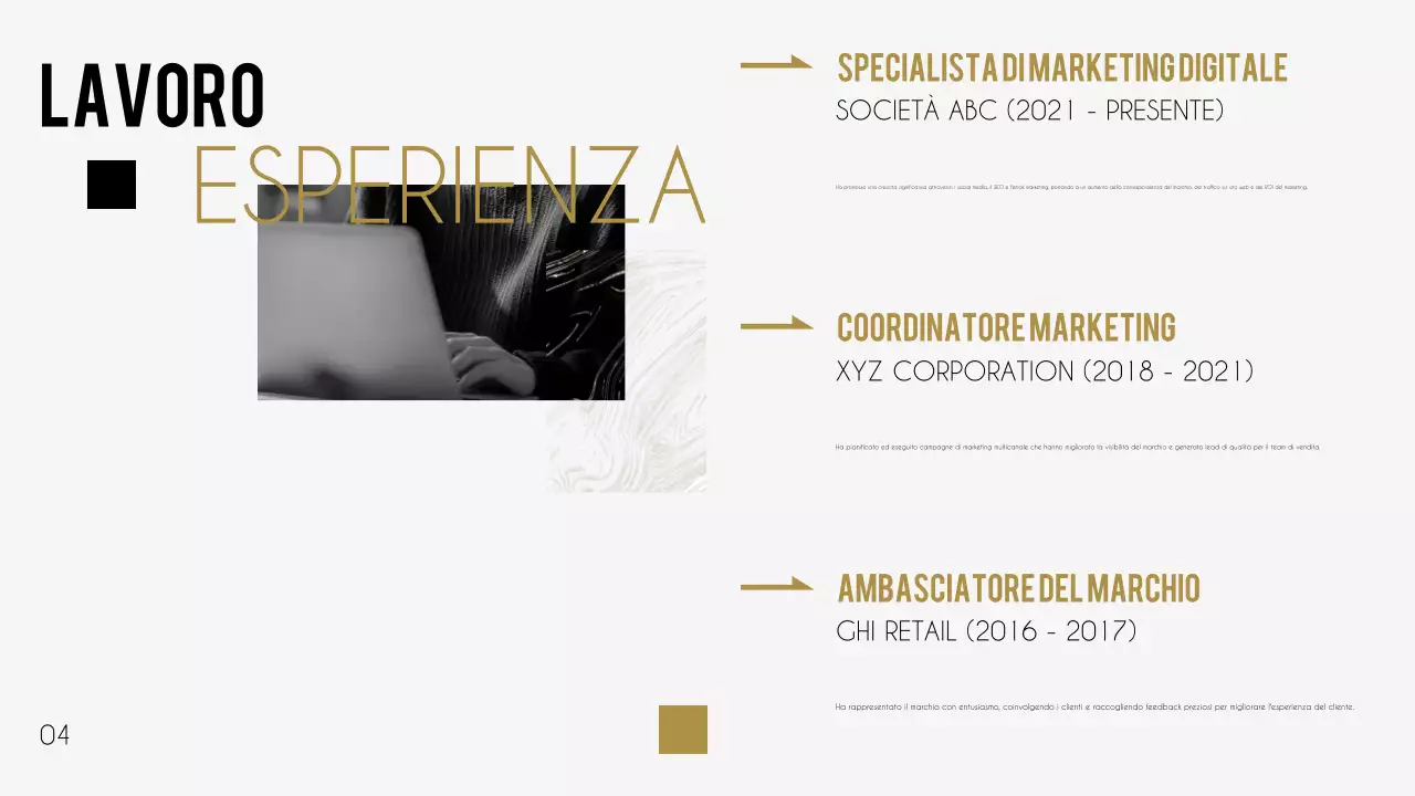 presentazione del curriculum portfolio creativo nero