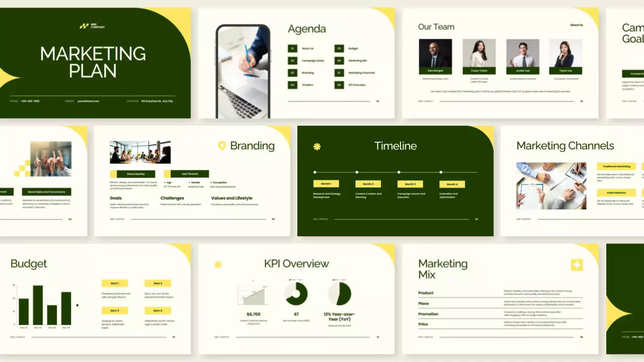 presentazione del piano di marketing verde semplice