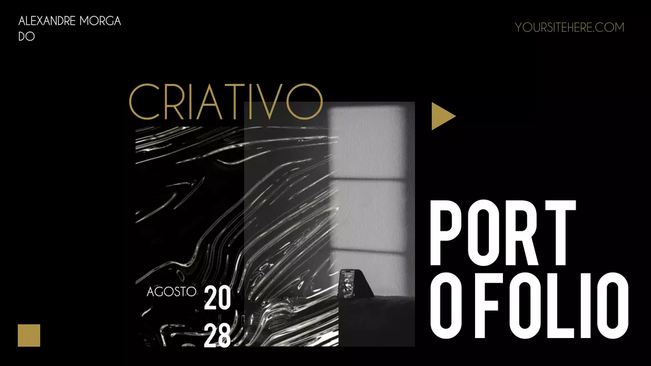 apresentação de currículo de portfólio criativo preto