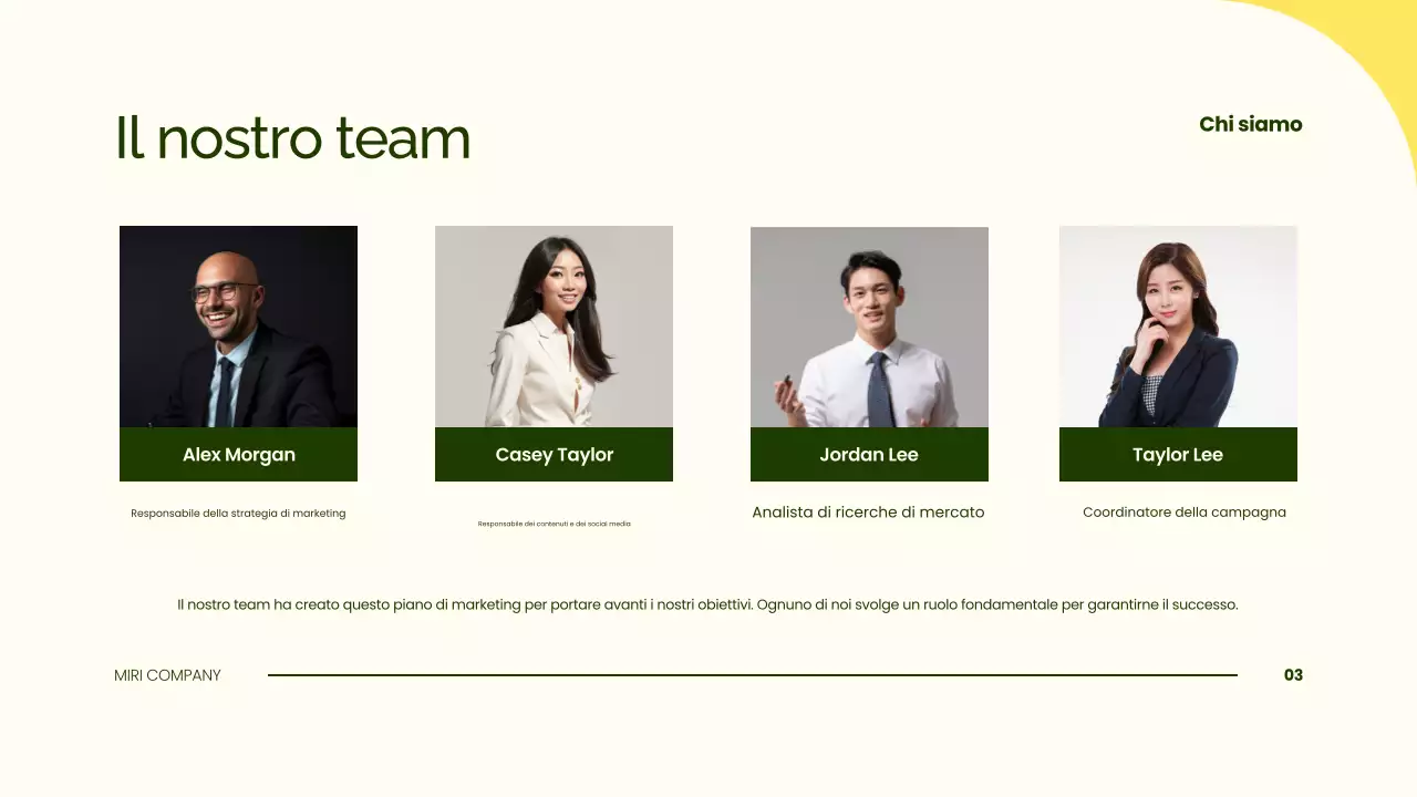 presentazione del piano di marketing verde semplice