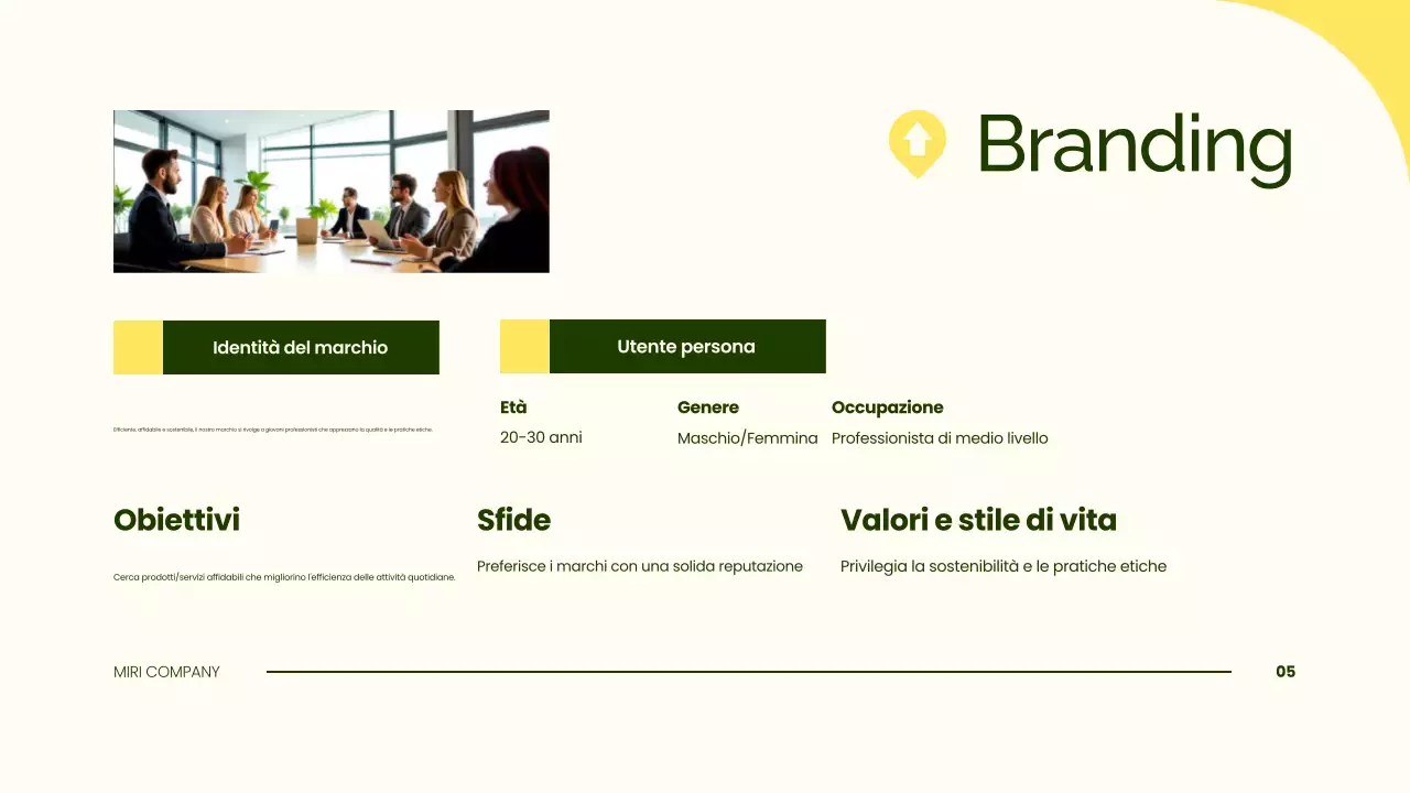 presentazione del piano di marketing verde semplice