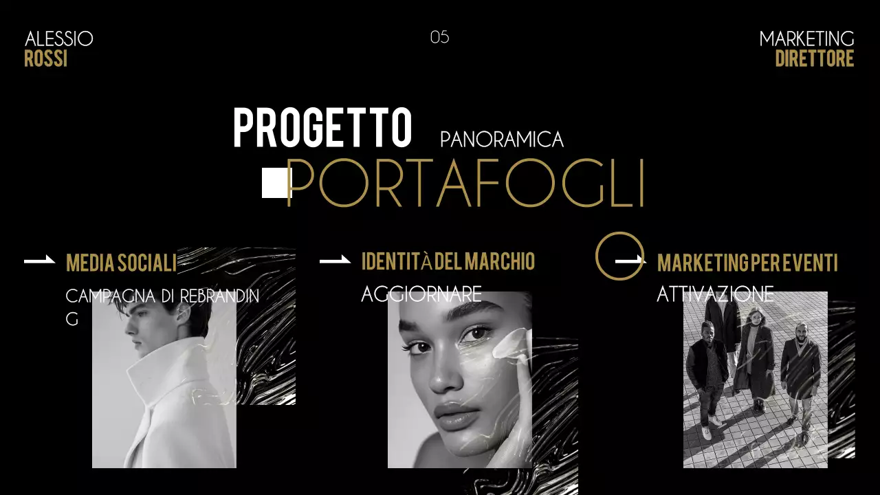 presentazione del curriculum portfolio creativo nero